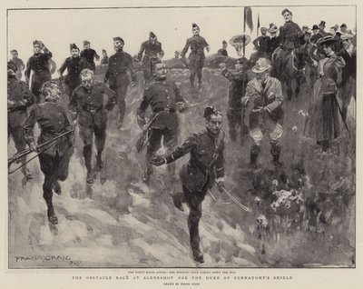 De hindernisrace in Aldershot voor het schild van de hertog van Connaught door Frank Craig